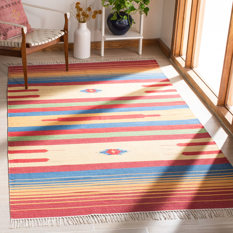 Barefield Hand Woven Southwestern Area Rug, Rectangle 4' x 6'