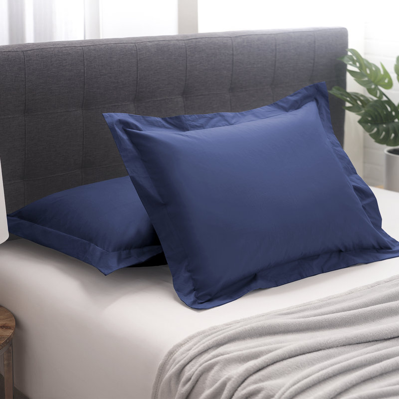 Organic Cotton Blend Standard Sham Set, King, Harbor Blue