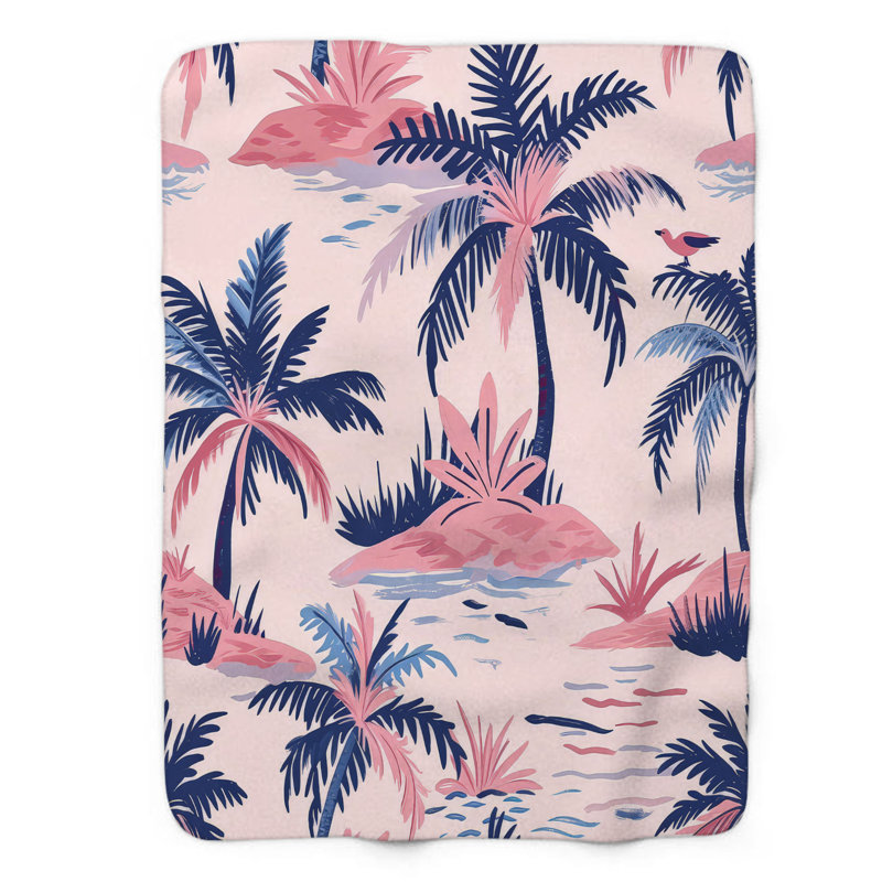 Jeté Tropical Coral Cove - 1 pièce Sherpa, L 60 po x L 80 po