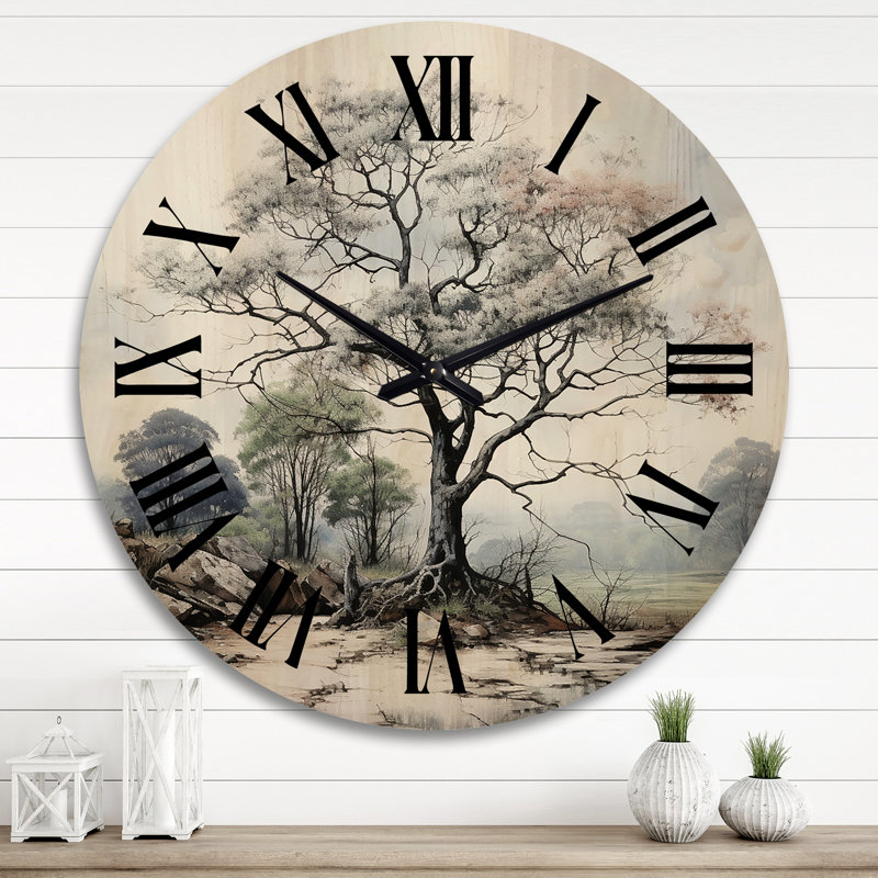 Horloge murale en bois massif Parina, Très grand