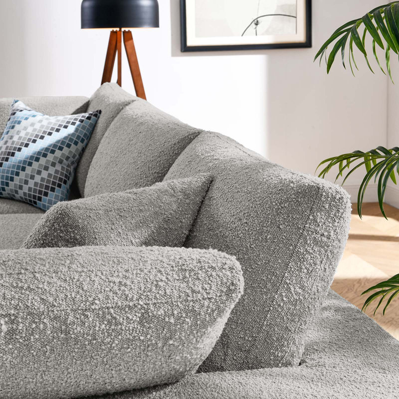 Canapé 3 places Modway Commix, Boucle gris clair
