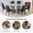 63" Modern Gray Dining Table Set With PU Leather Chairs, U-Shaped MDF Base-116446668-116446672