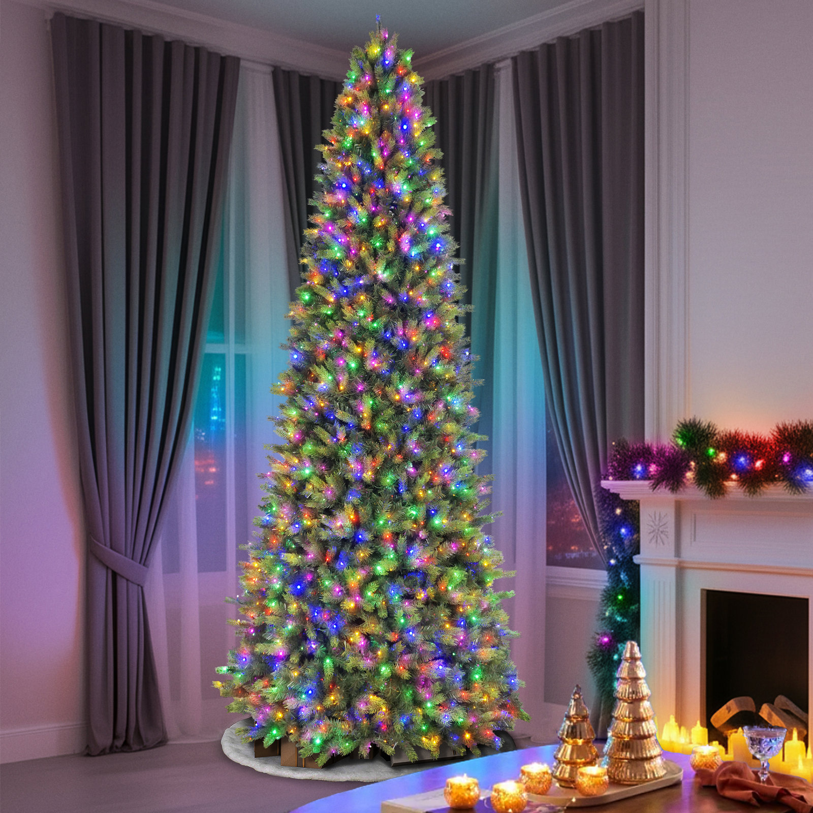 Slim 12' Pre-Lit Fir Christmas Tree