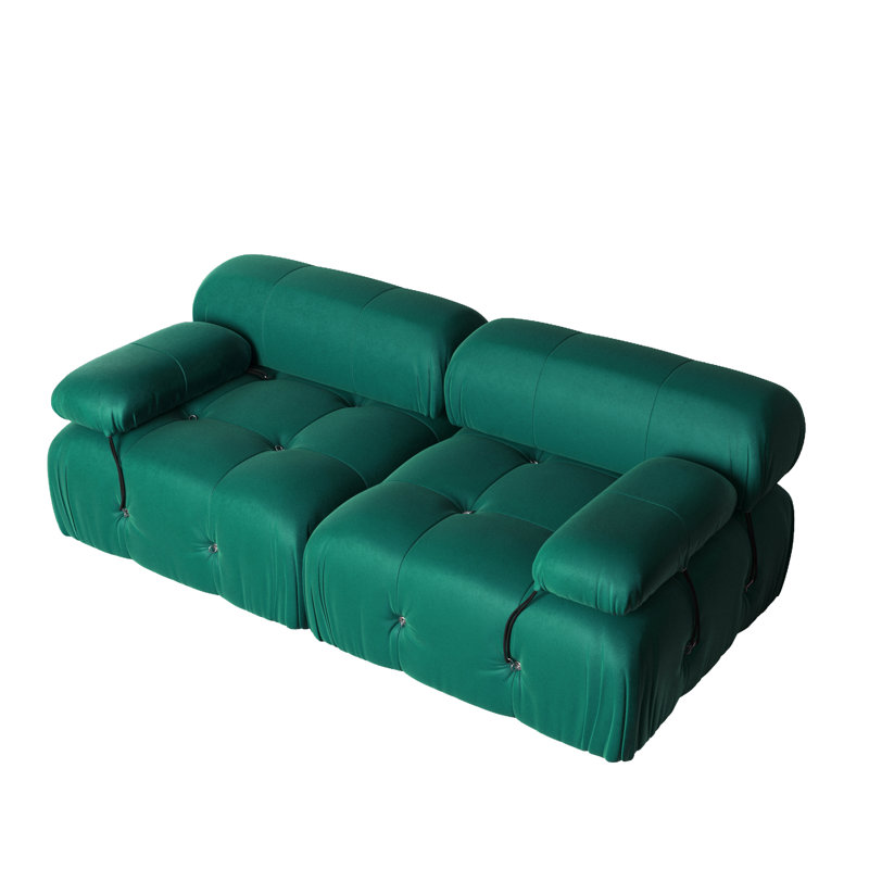 Causeuse cylindrique 69,3 po Jesse, Velours vert