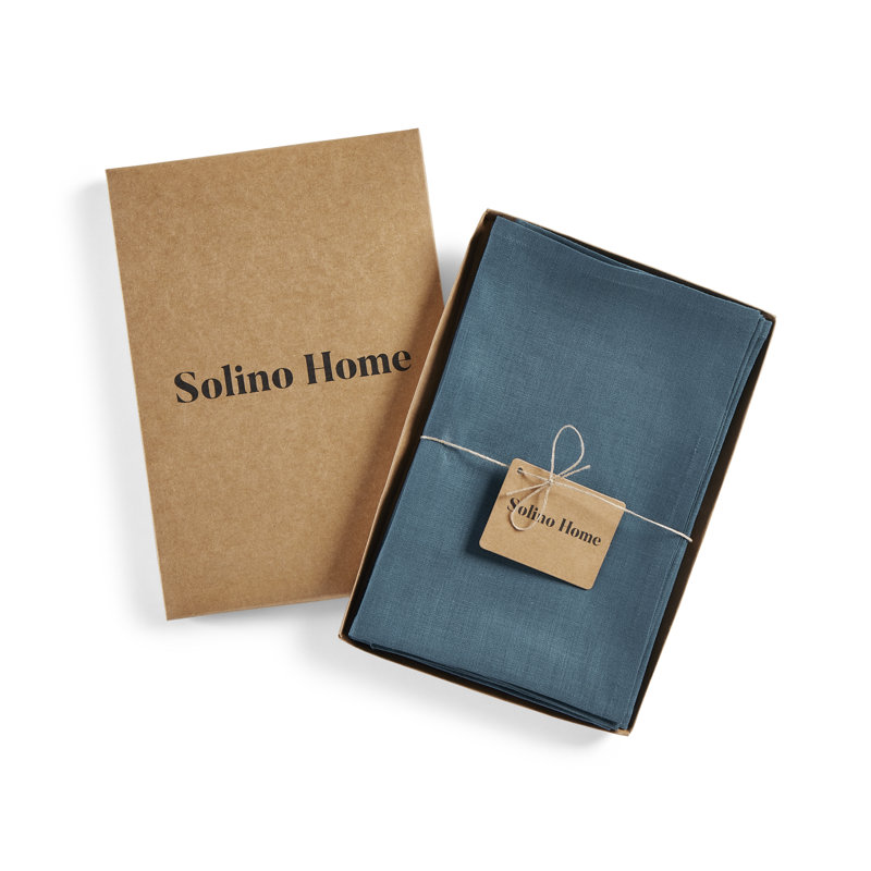 100% Pure Linen Dinner Napkins - Fete, Peacock Blue