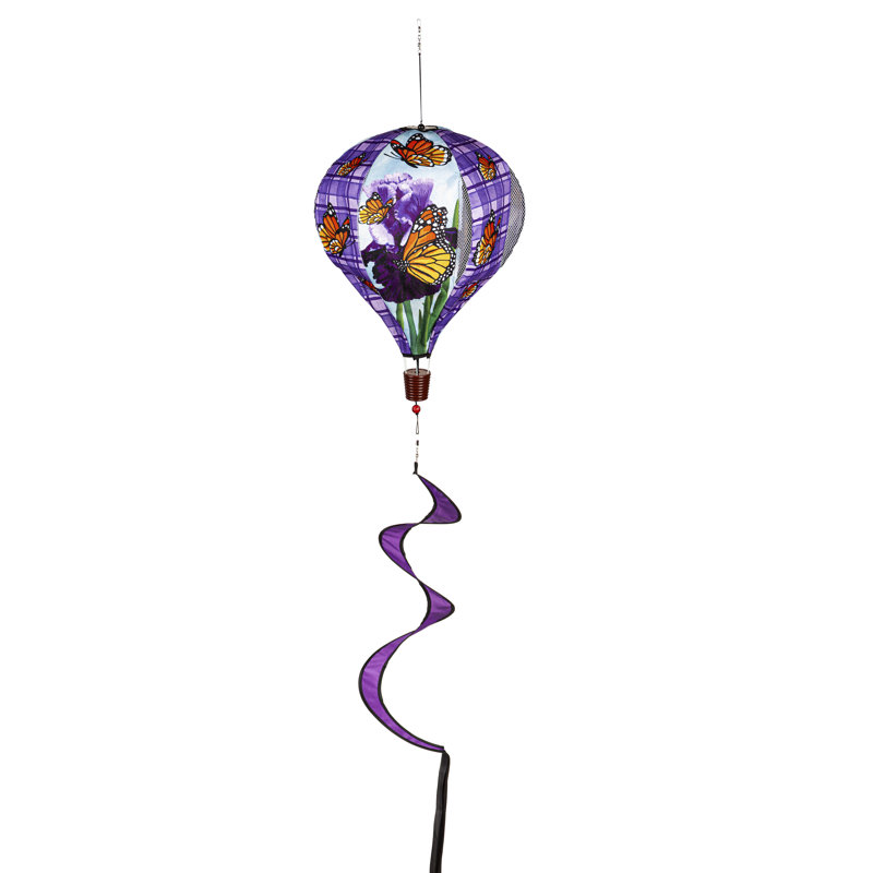 Lakinya, iris, papillons, art de jardin en ballon