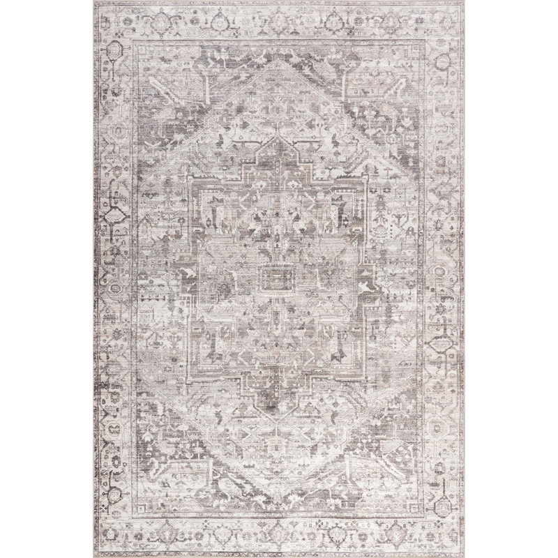 Lehr SplashGuard Vintage Medallion Machine Washable Area Rug, Rectangle 9' x 12'