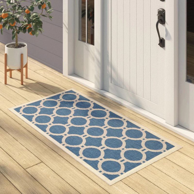 Courtyard Performance Geometric Rug, 9' x 12'