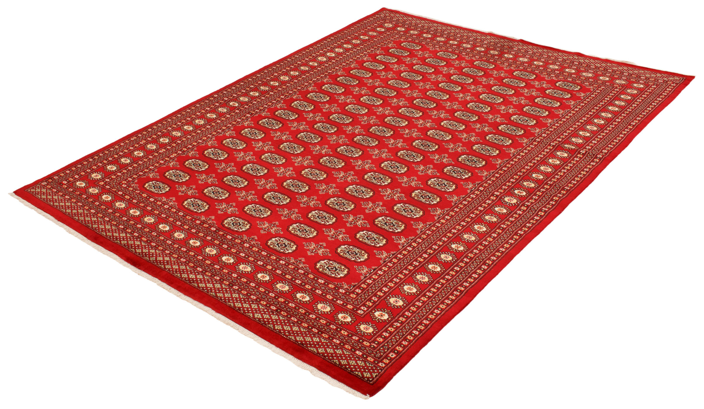 Isabelline Finest Peshawar Bokhara Dark Red Rug 7'11