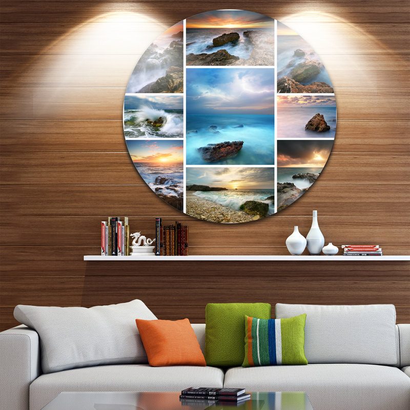 «Sea and Shore Collage», impression, H 23 po x l 23 po x P 1 po, Métal