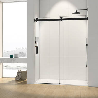 Coastal Shower Doors HC44IL.70-C Illusion Series 44 x 70 Frameless Shower Door Black Bronze