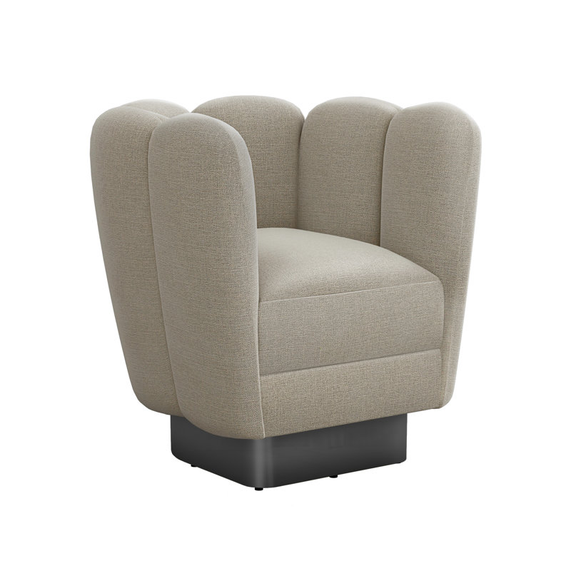 Gallery Barrel Chair, Gunmetal, Fresco 100% Polyester
