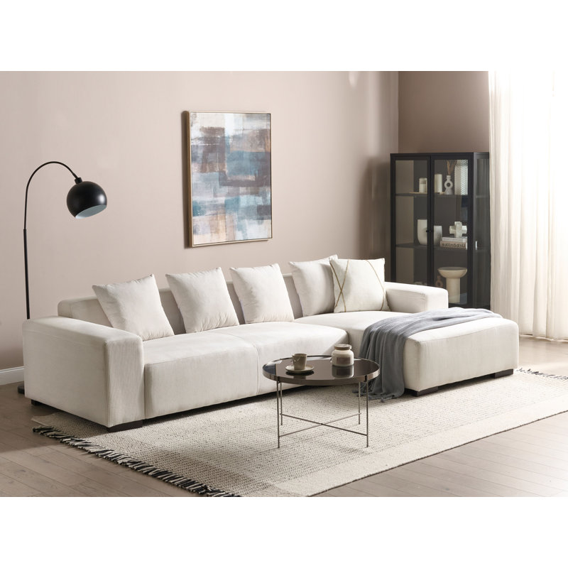 Amoriah 4 Seater Sofa & Chaise, Off White, Right Hand Facing