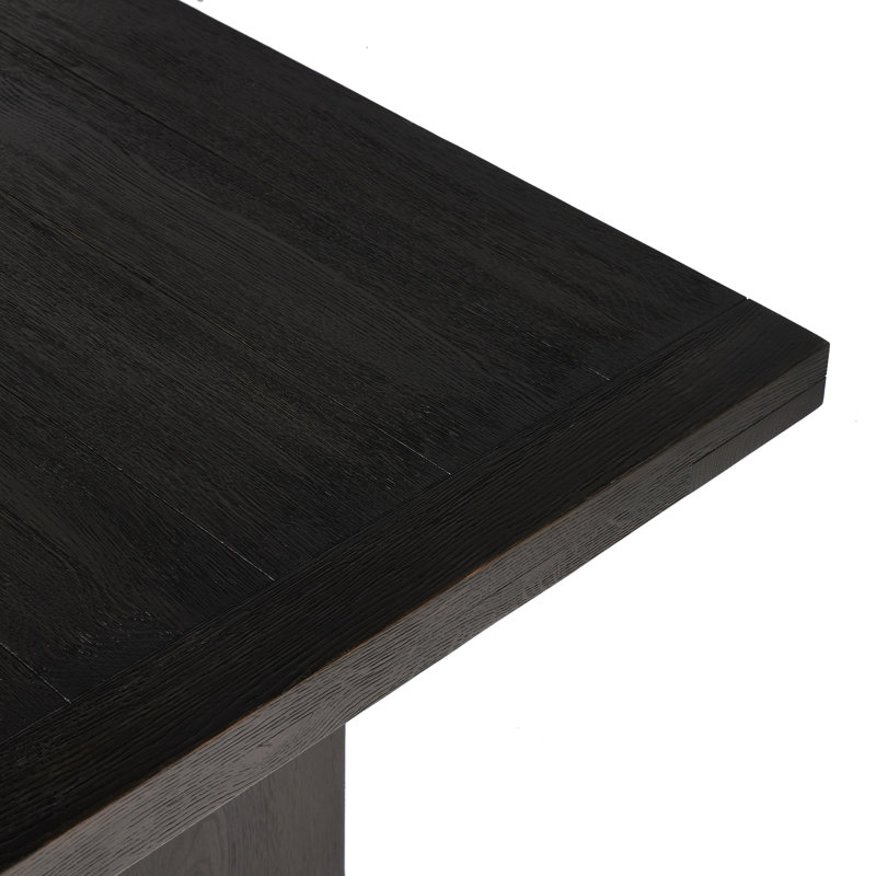 Warby Solid Oak Dining Table, Worn Black
