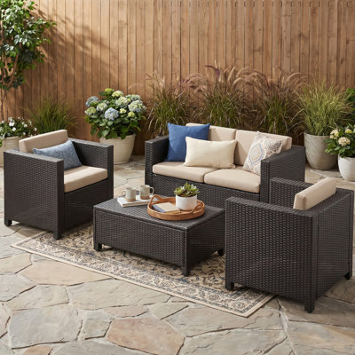 4 Piece Sofa Seating Group with Cushions