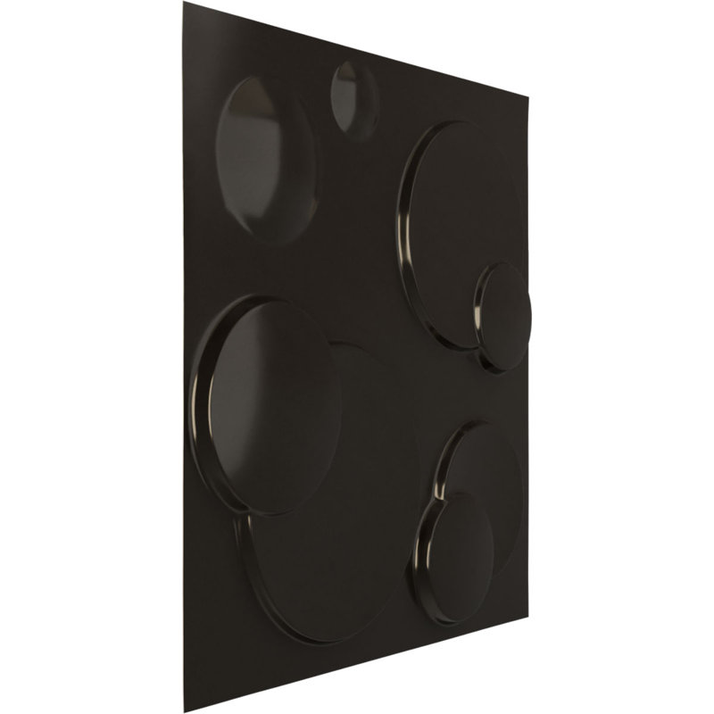 Panneau mural décoratif 3D FinuraWall l 19 5/8 po x H 19 5/8 po, UltraCover (couvre 2,67 pieds carrés), Gris anthracite