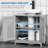 Modern Under Sink Cabinet With 2 Doors, Pedestal Under Sink Bathroom Cupboard, Bathroom Vanity Cabinet With Adjustable Shelves, Gray