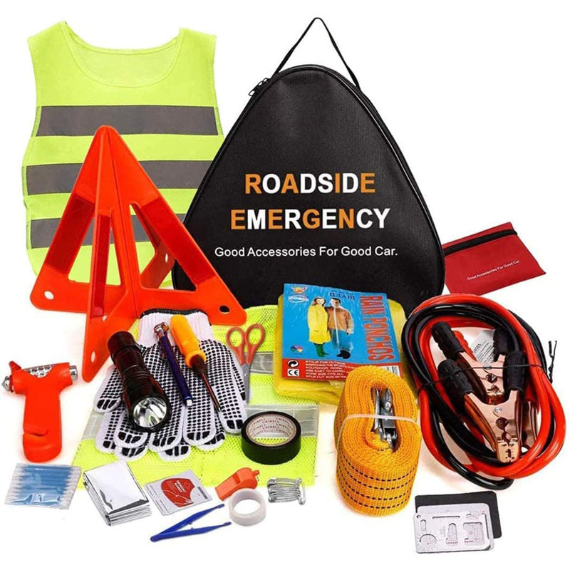 Nécessaire d'urgence de voiture pour sac à outils de 10,63 po Hemma, trousse de sécurité multifonctionnelle 24 en 1