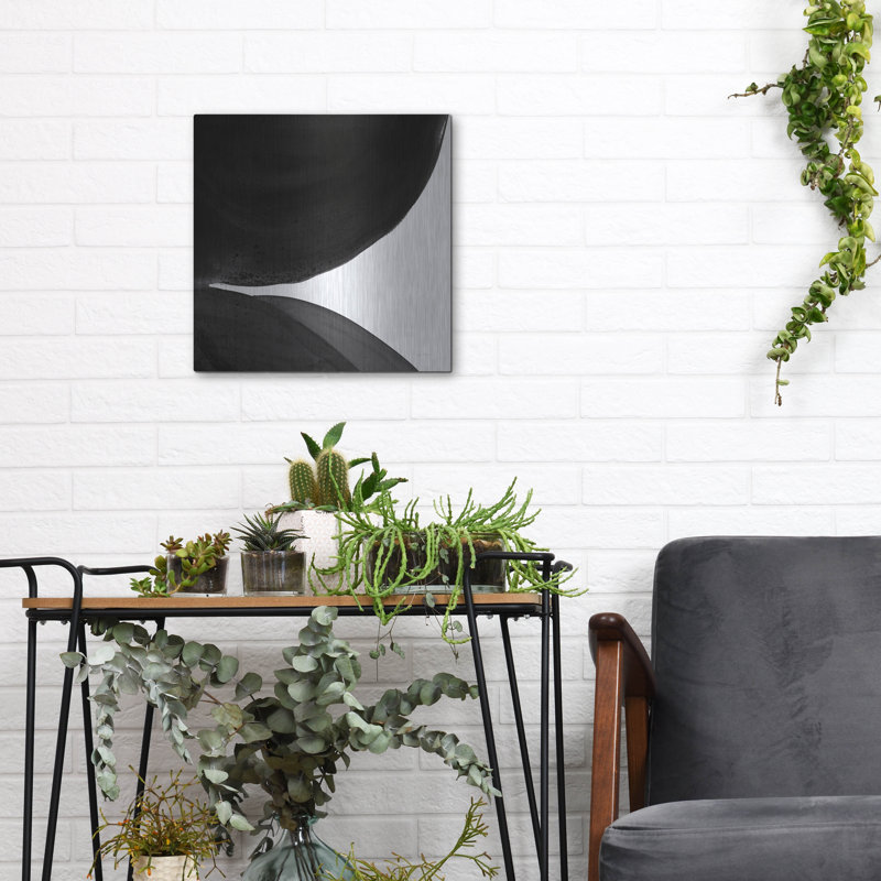 «Black and White Pools 2» par Piper Rhue, Wrought Studio ™, art mural en métal, 12 po x 12 po