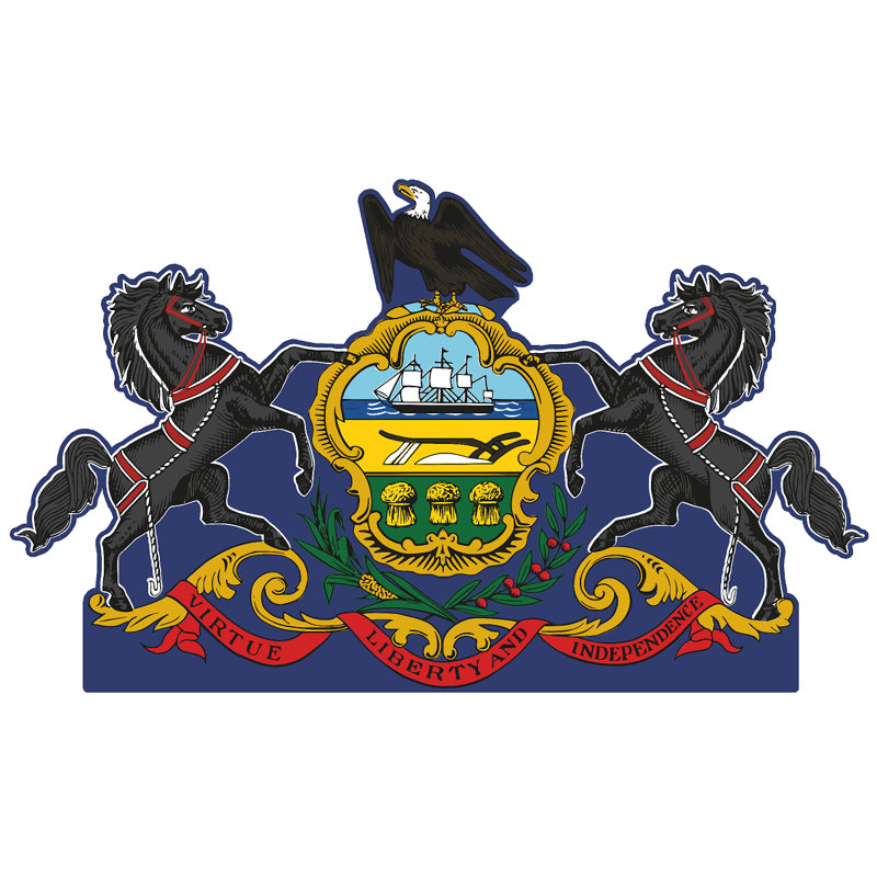 Pennsylvania State Flag Coat of Arms Seal Insignia Cardboard Standup