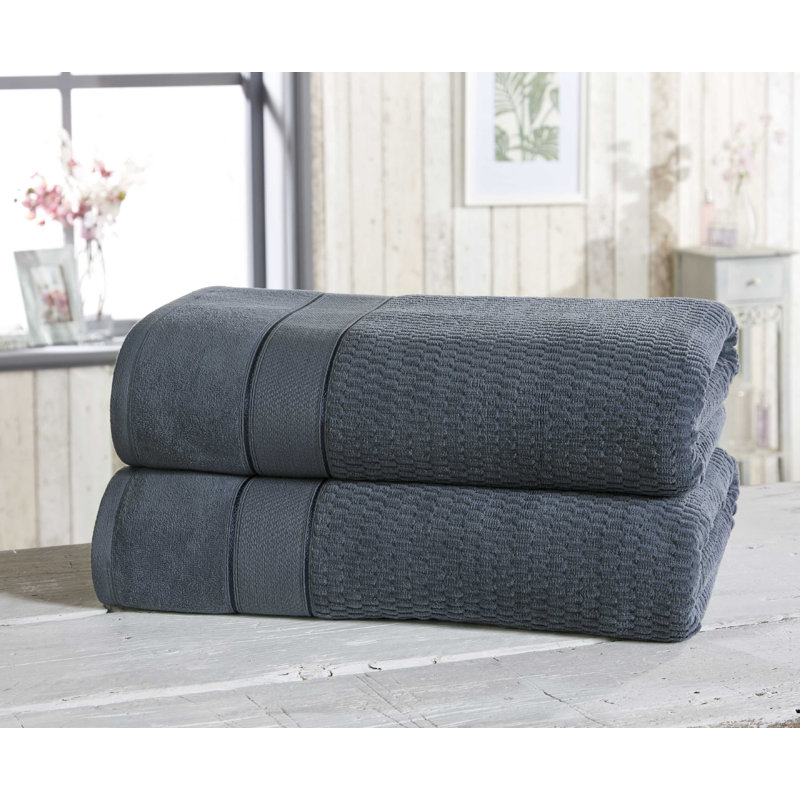 Asare 100% Cotton Midweight Waffle Bath Sheet, Denim