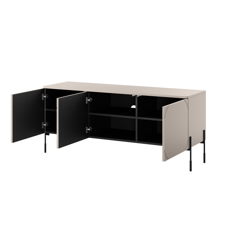 Aslean Unfinished TV Stand for TVs up to 55", Cashmere, 154cm W