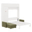 Lit escamotable peu encombrant avec canapé et tablettes, idéal pour les chambres d'amis-879779715