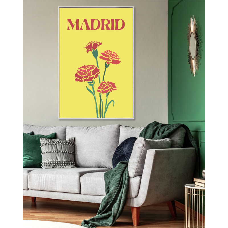 «Madrid» par Yaffa G, reproduction sur toile, Encadré gris, H 40 po x l 26 po