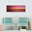 Suspension bridge with city skyline at dusk Bay Bridge San Francisco Bay San Francisco California USA 1 Piece Wrapped Canvas Panoramic Wall Art-839060428