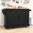 Rustic Wooden Kitchen Island Cart with Drop Leaf, Built-in Charging Station and Lockable Wheels-21226704