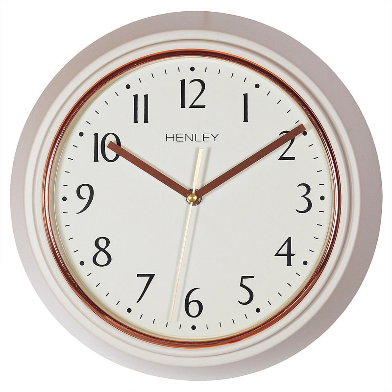Metal Wall Clock, Mink/Copper 
