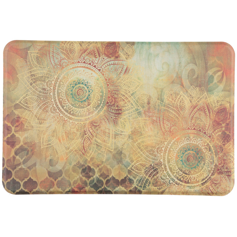 Grannis Synthetic Water Resistant Anti-Fatigue Non-Skid Kitchen Mat, Rectangle 1'8" x 3'