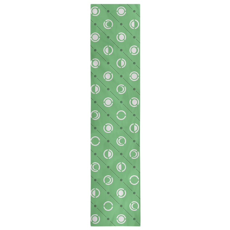 Classic Moon Phases Table Runner, 16" x 72", Green/Black