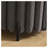 22.05" Round Faux Fur Pouf Ottoman Foot Rest in Charcoal with Black Metal Base