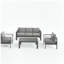 Ensemble de conversation moderne en aluminium 4 pièces avec canapé et table basse 4 pièces
