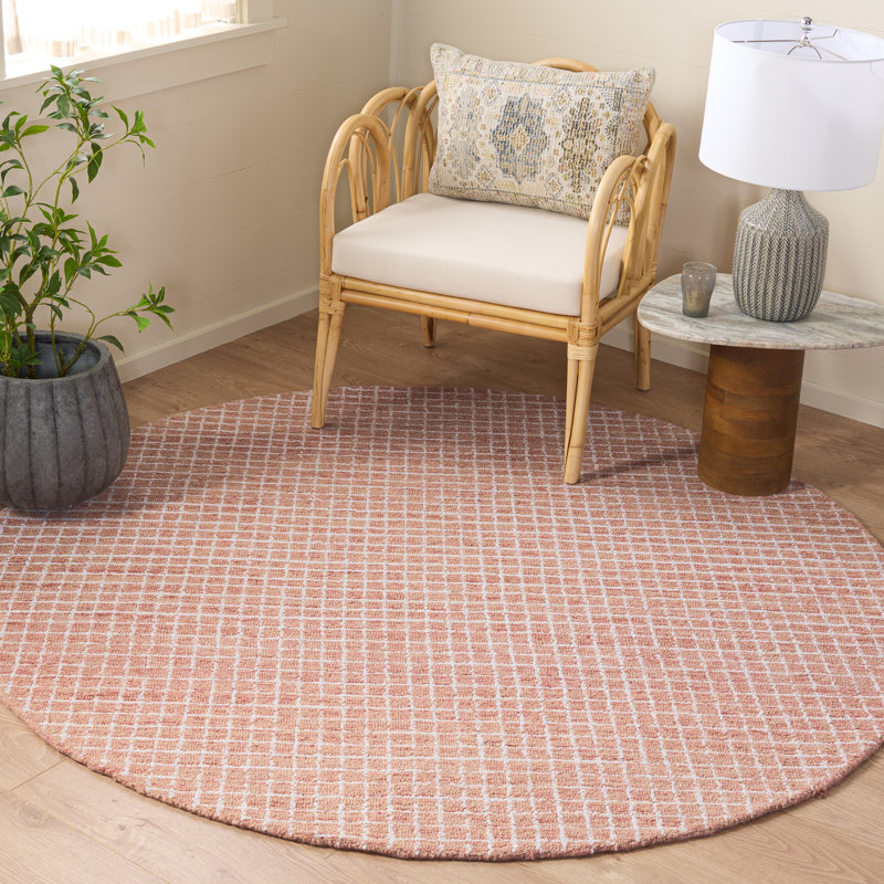 Abstract Hand Tufted Performance Abstract Indoor Rug, Round 6'