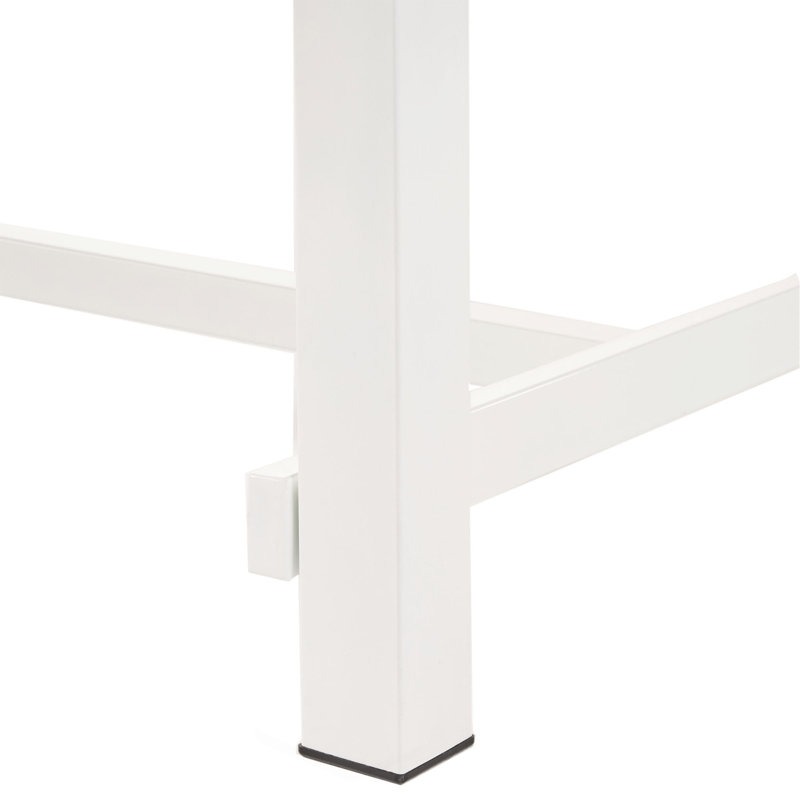 Table de style industriel moderne, Marron foncé, Blanc