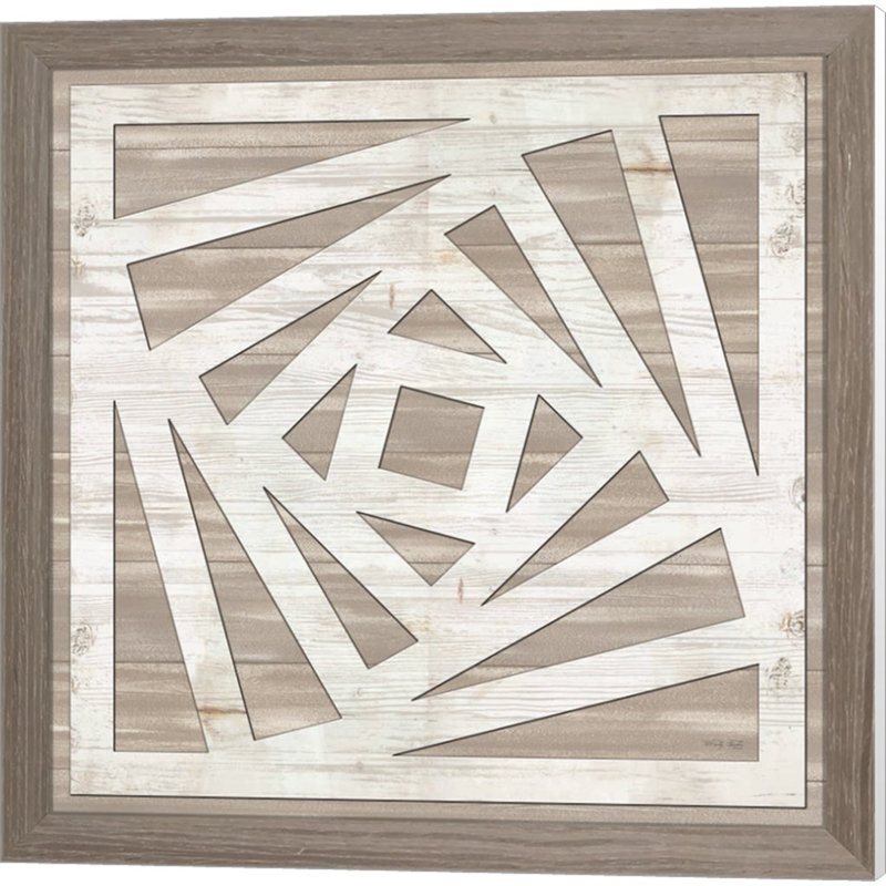 «Geo Greige Deco» par Cindy Jacobs, art sur toile (ensemble de 4)