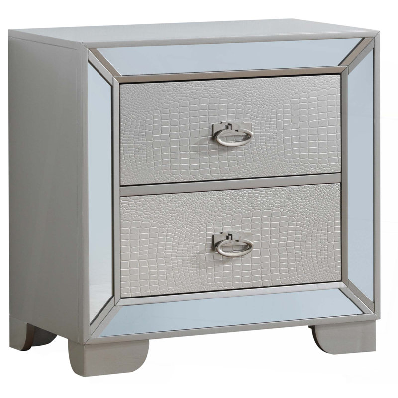 Modern Silver Champagne Bedside Table