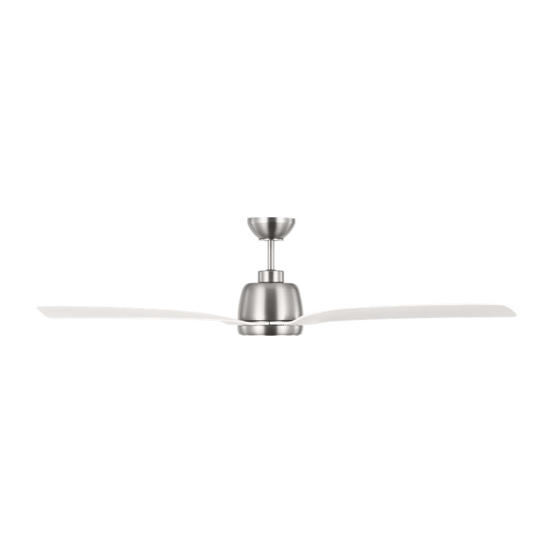 Carly LED Downrod Ceiling Fan, Brushed Steel, Silver, 15.40" H x 60" W x 60" D