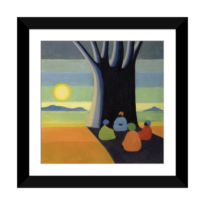 « the meeting », impression sur toile, H 16 po x l 16 po x P 1 po, Papier avec cadre noir, Blanc