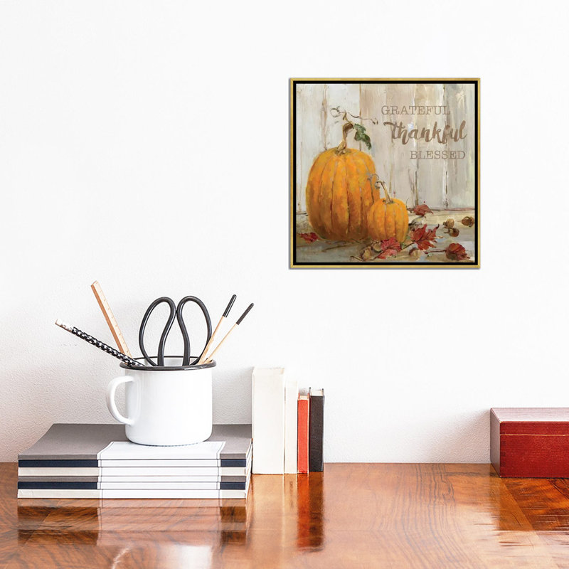 «Pumpkin Patch I», impression sur toile, H 12 po x l 12 po x P 1,5 po, Pas de tapis, Toile avec cadre doré