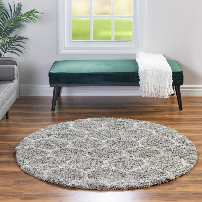 Geometric Indoor Rug, Round 5'3"