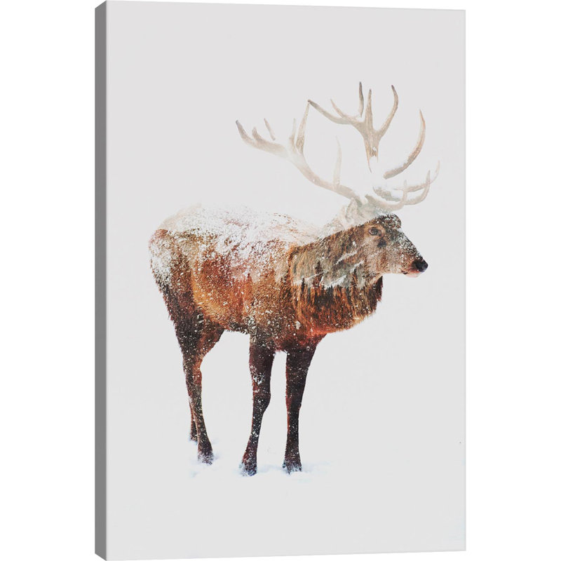« cerf v », impression, Toile, H 40 po x l 26 po x P 1,5 po