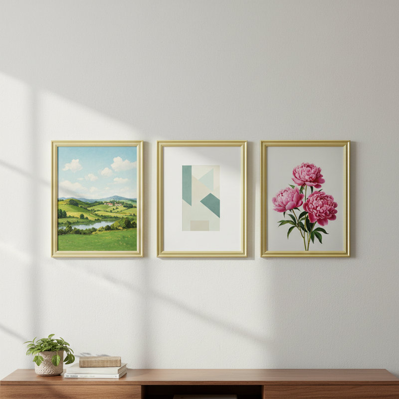 Cadre photo simple, Doré, Plastique, 10 po x 14 po