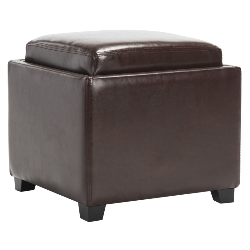 Alesea Upholstered Ottoman, Cordovan Faux Leather