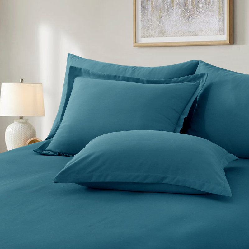 Ensemble d'édredon en microfibre 5/7-pièces , Édredon de très grande taille et 6 pièces suppl, Sarcelle