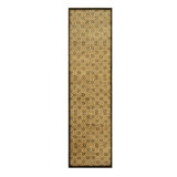 Black Hand-Knotted Wool Linked Diamonds Geometric Modern Contemporary Carpet Rug