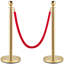 Paquet de 4 chandeliers en corde de velours doré, 37,8 po de hauteur, 201 acier inoxydable, ensemble de 4 pièces, barrière de corde en velours, or, poteaux de queue à boule