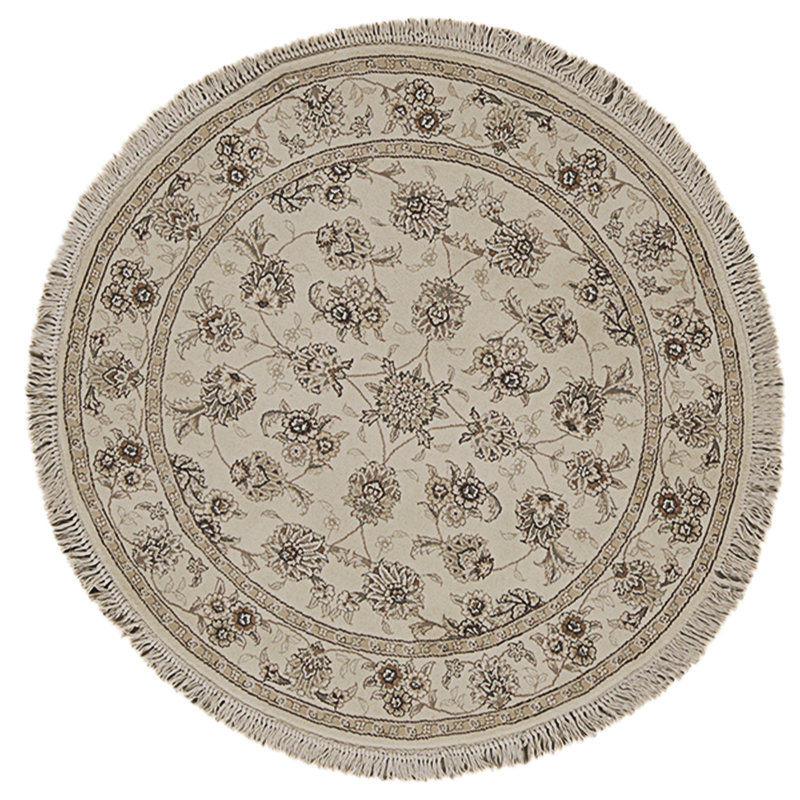 High-Quality Hand-Knotted Ivory Area Rug
